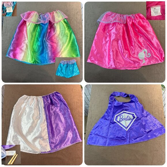 Barbie Dress up Trunk Set Skirts & Cape Rainbow Chiffon Size 4-6X (SKU: 175G) - Picture 1 of 5